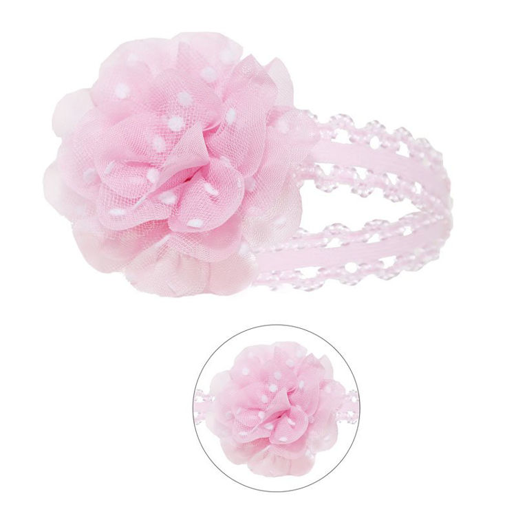 Picture of HB94-P: PINK LACE HEADBAND W/FLOWER